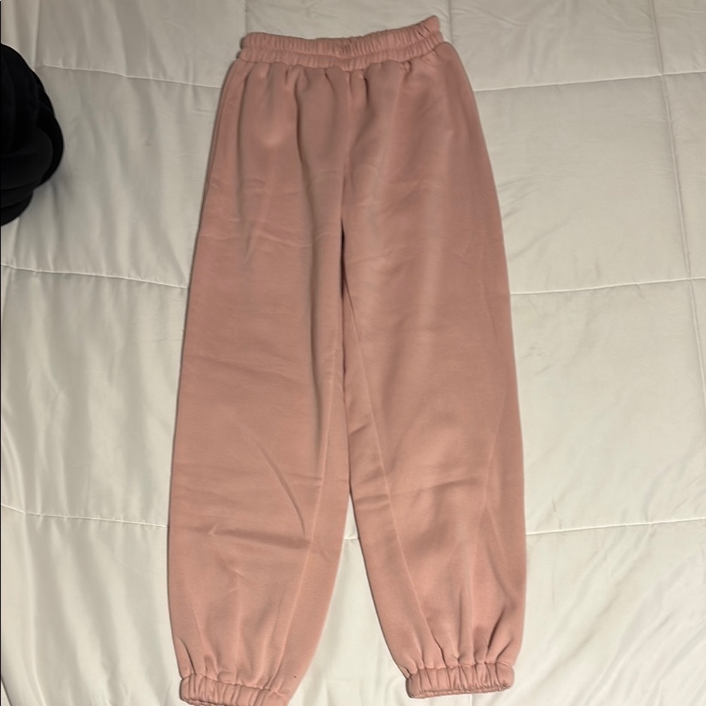 SHEIN Pink Tapered Trousers with Elastic Cuffs
